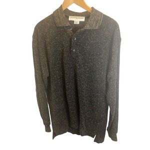 Vintage Jhane Barnes Italy Long Sleeve Polo Sweater Marled Knit Wool Blend Men M